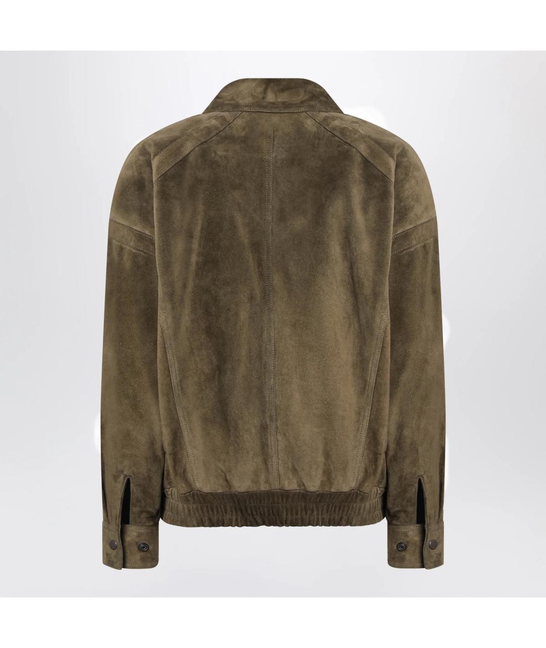 SAINT LAURENT Зеленая замшевая куртка, фото 2