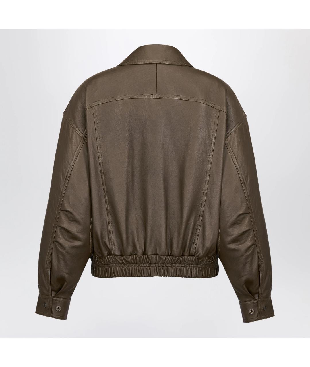 SAINT LAURENT Зеленая кожаная куртка, фото 2