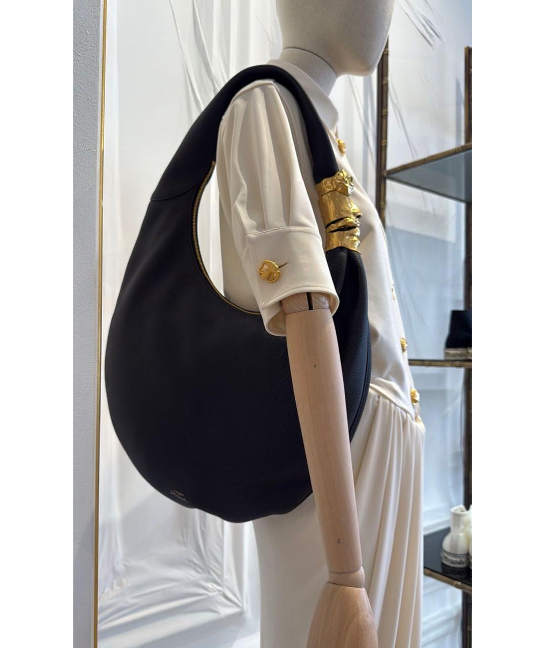 SCHIAPARELLI Черная кожаная сумка через плечо, фото 4