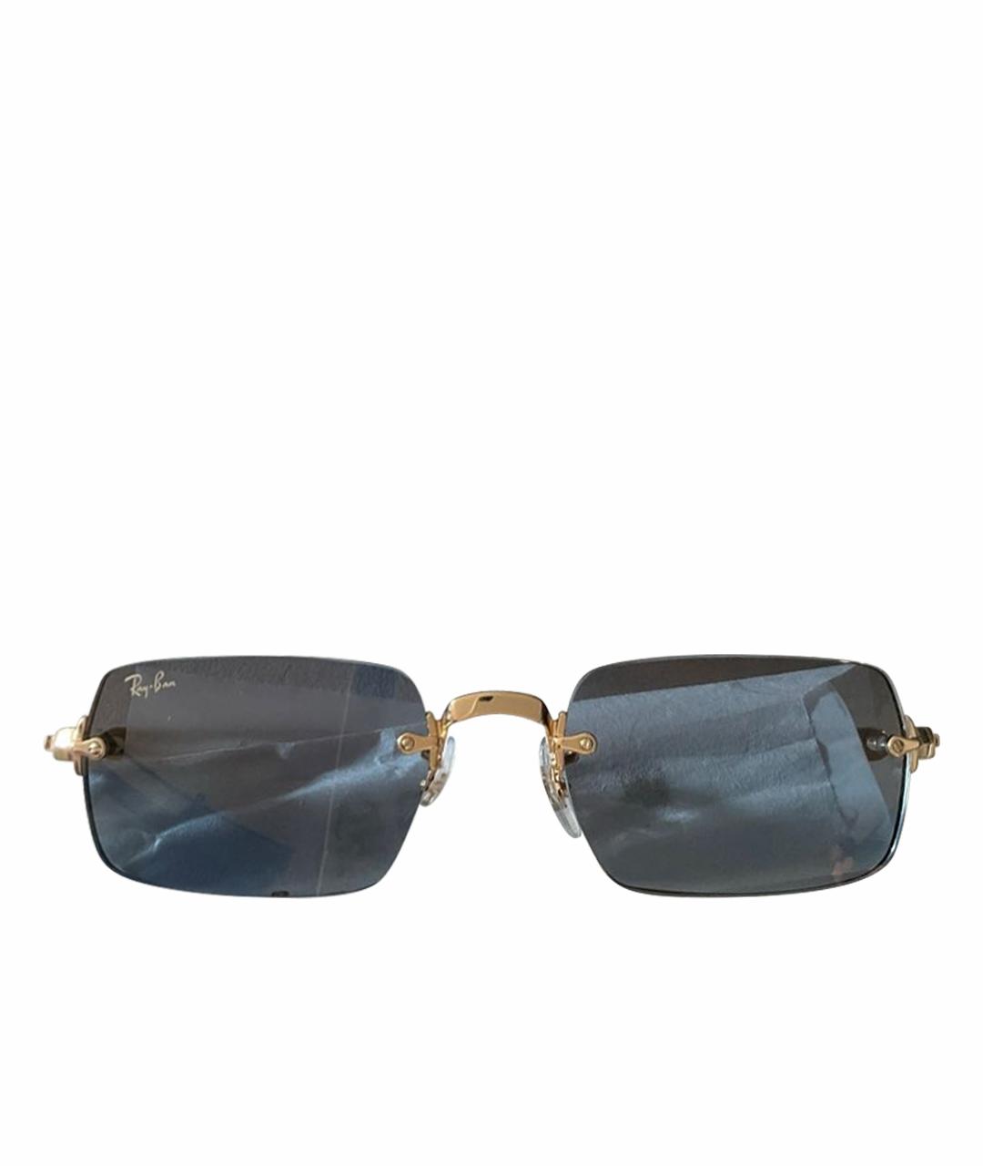 RAY BAN Темно-синие металлические солнцезащитные очки, фото 1
