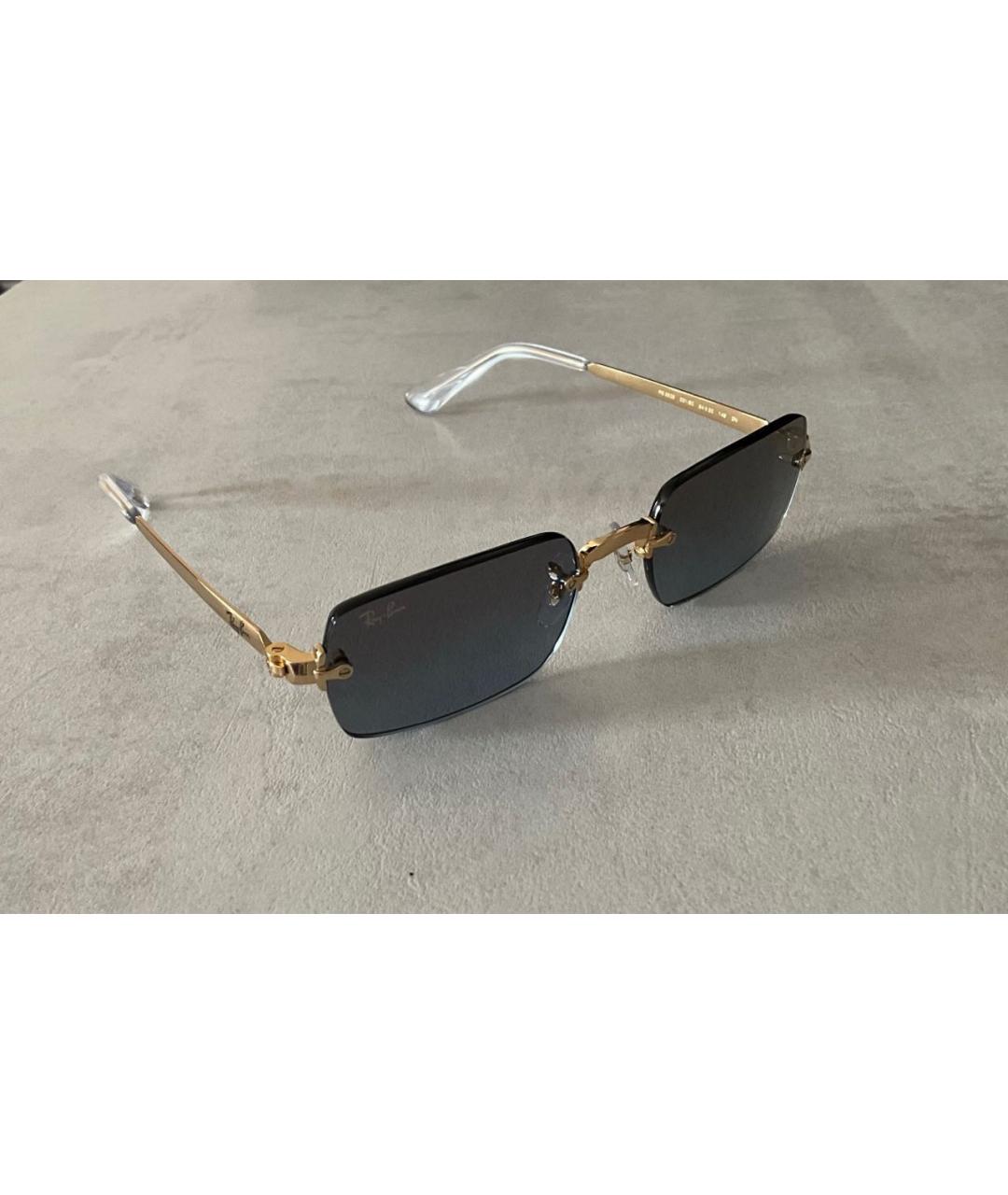RAY BAN Темно-синие металлические солнцезащитные очки, фото 2