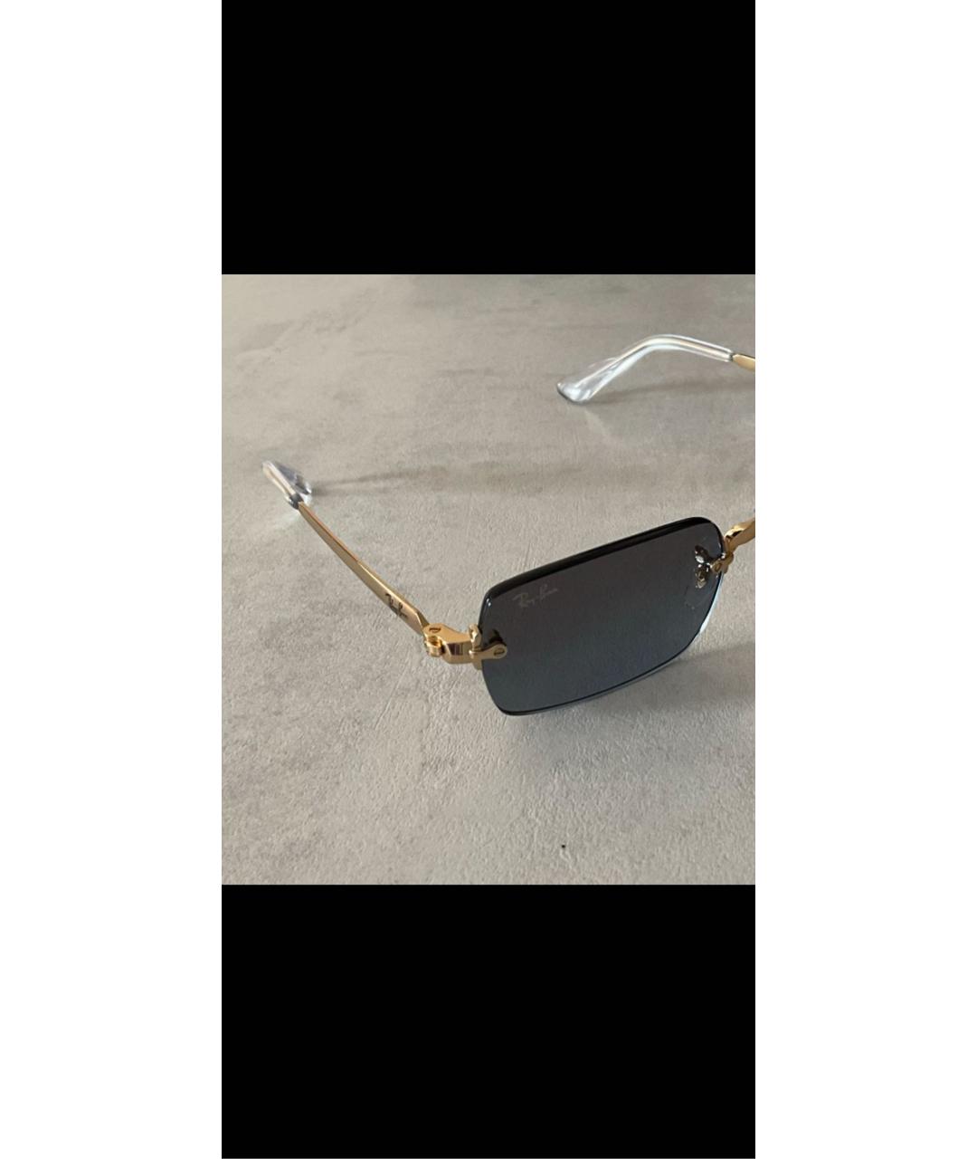 RAY BAN Темно-синие металлические солнцезащитные очки, фото 3