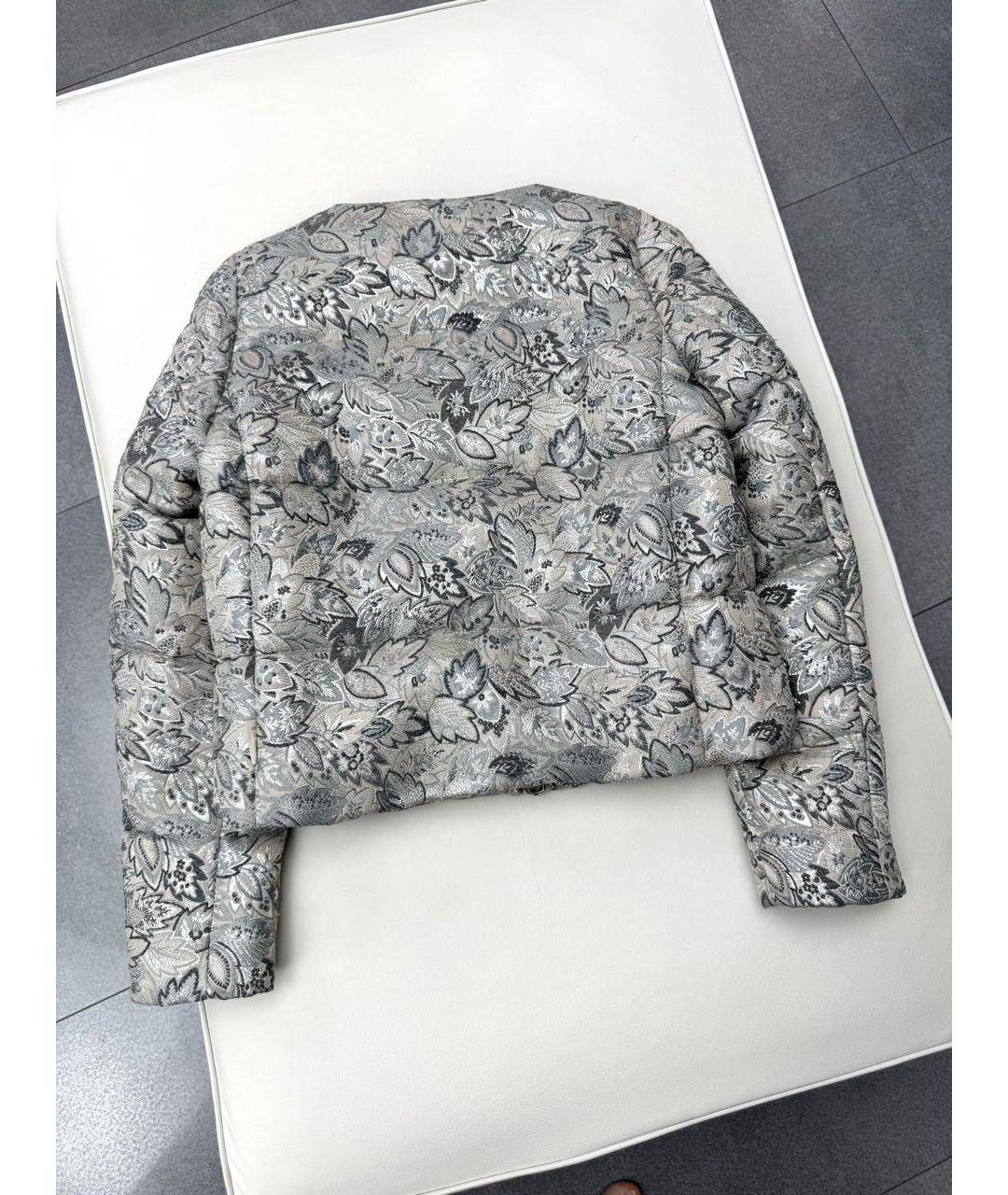 MONCLER Серебряная атласная куртка, фото 2