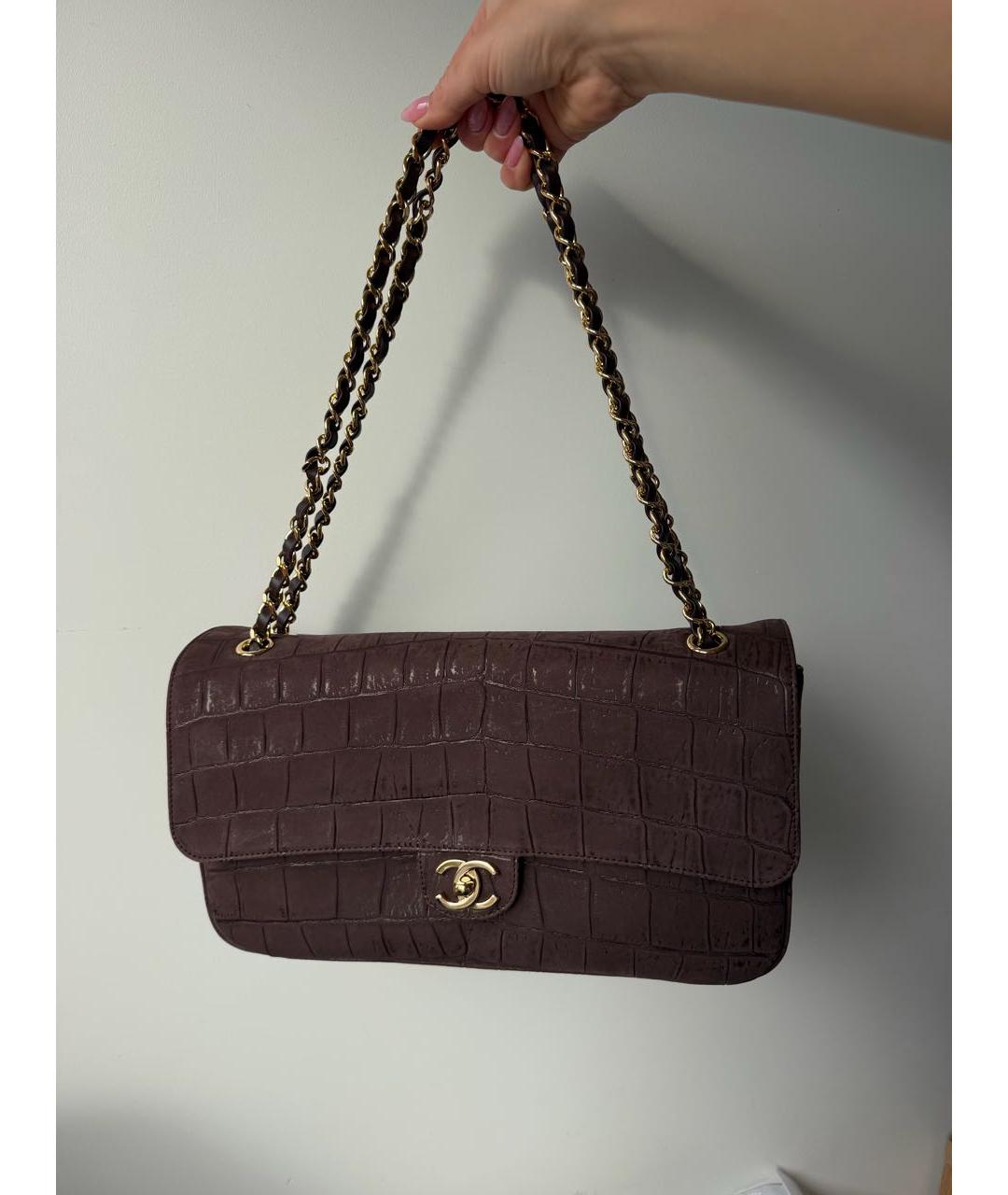 CHANEL Коричневая замшевая сумка через плечо, фото 4