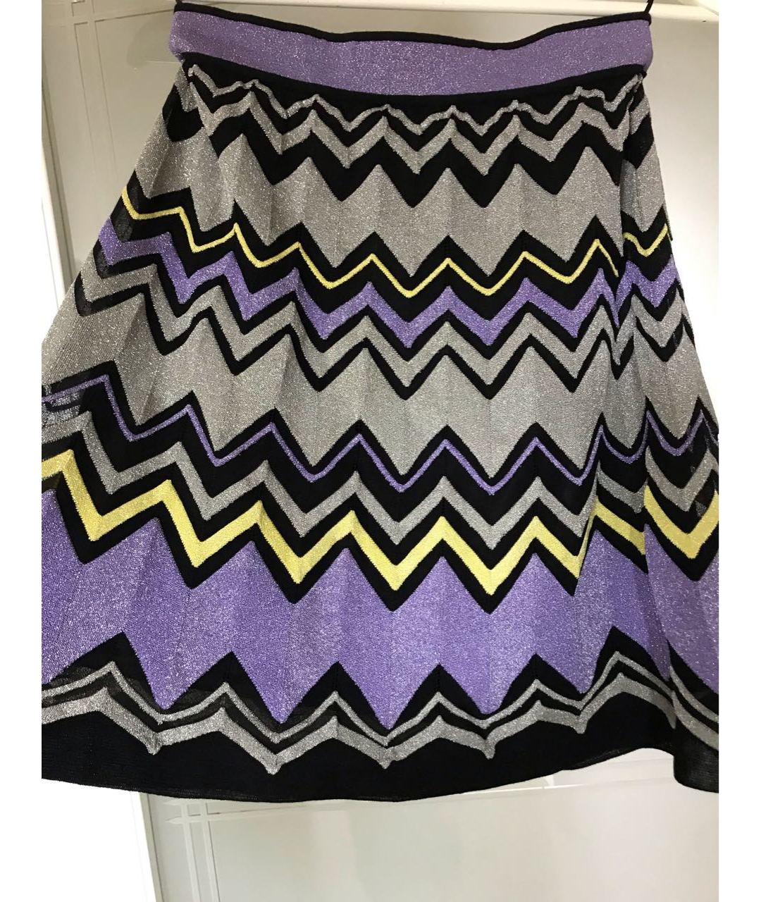 M MISSONI Фиолетовая полиамидовая юбка мини, фото 2