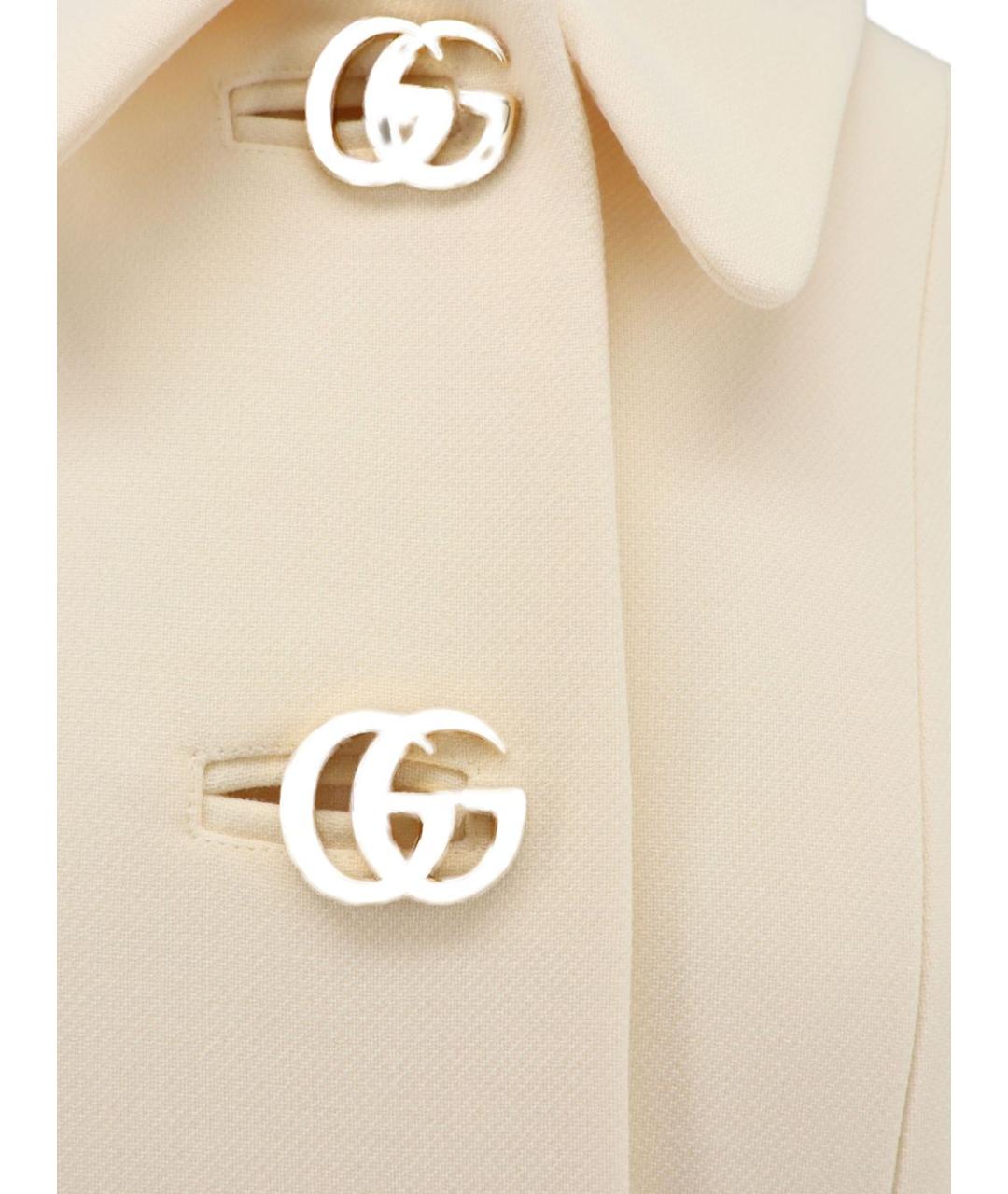 GUCCI Белое шерстяное пальто, фото 4