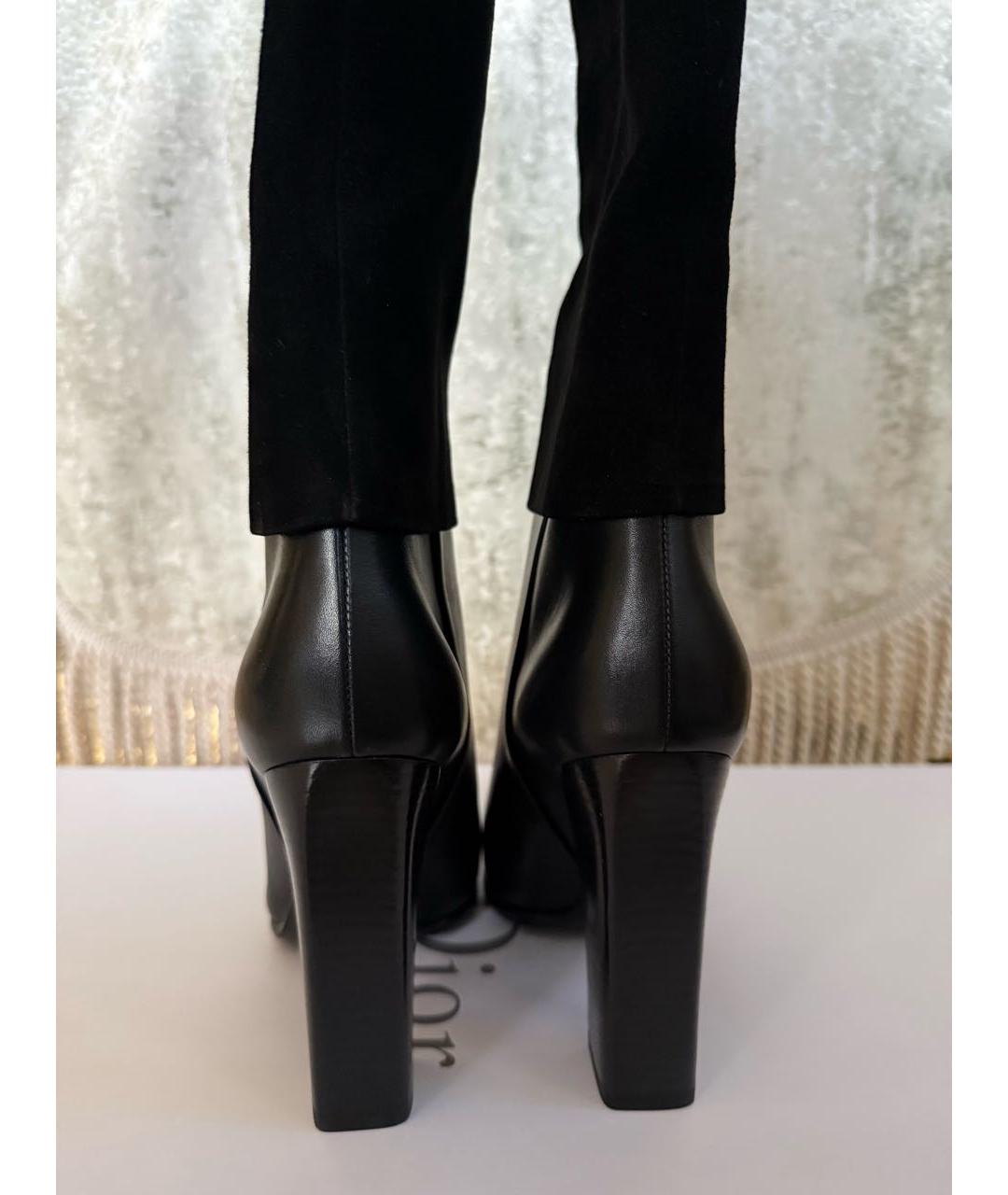 CHRISTIAN DIOR Черные кожаные сапоги, фото 4