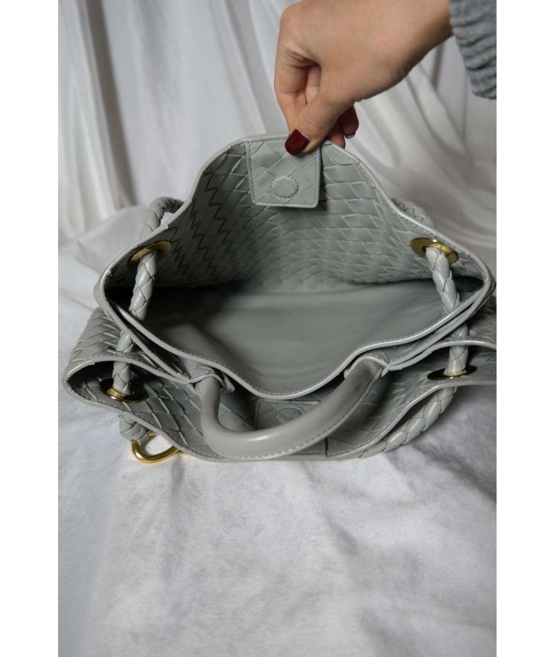 BOTTEGA VENETA Голубая кожаная сумка через плечо, фото 8