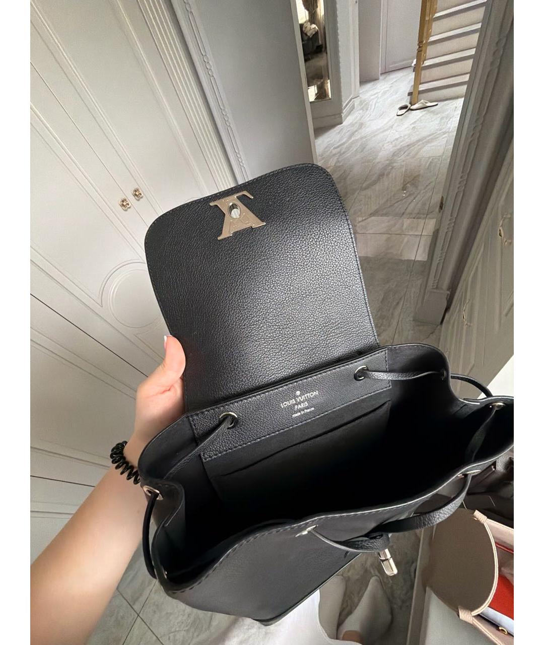 LOUIS VUITTON Черный кожаный рюкзак, фото 4