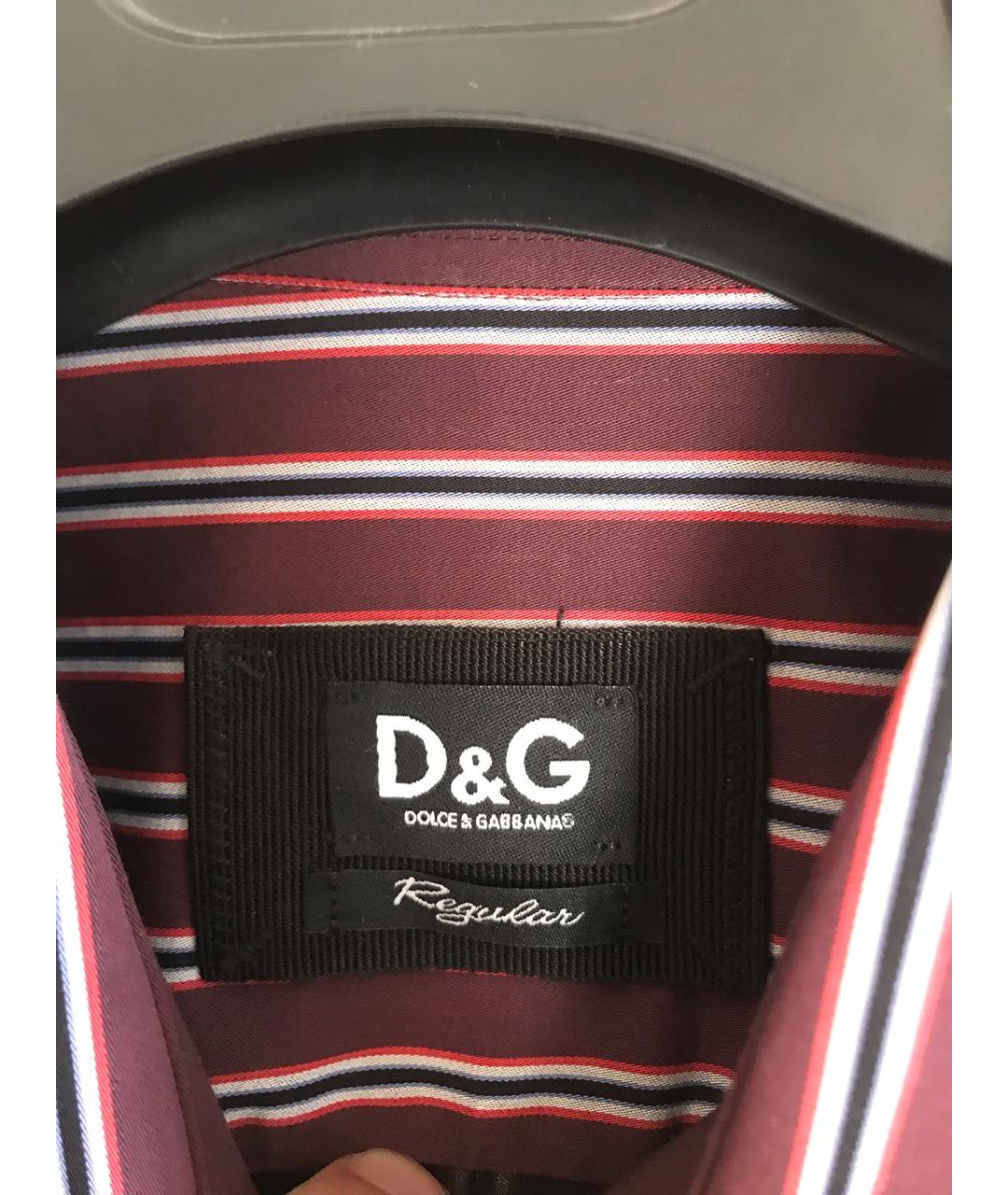 DOLCE&GABBANA Бордовая хлопковая кэжуал рубашка, фото 2