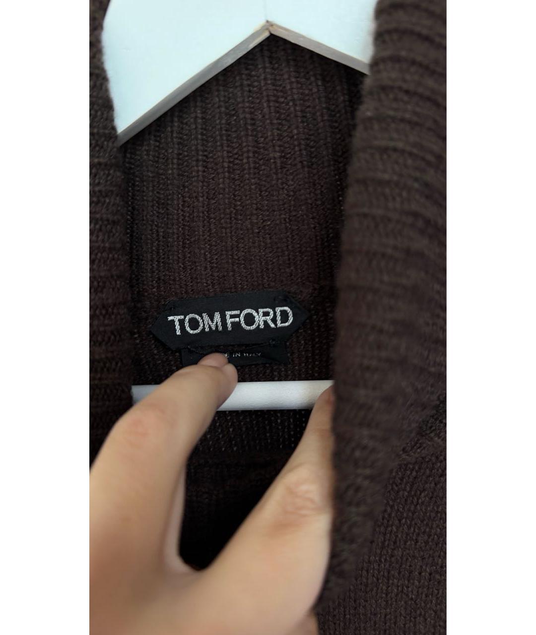 TOM FORD Коричневое кашемировое повседневное платье, фото 5