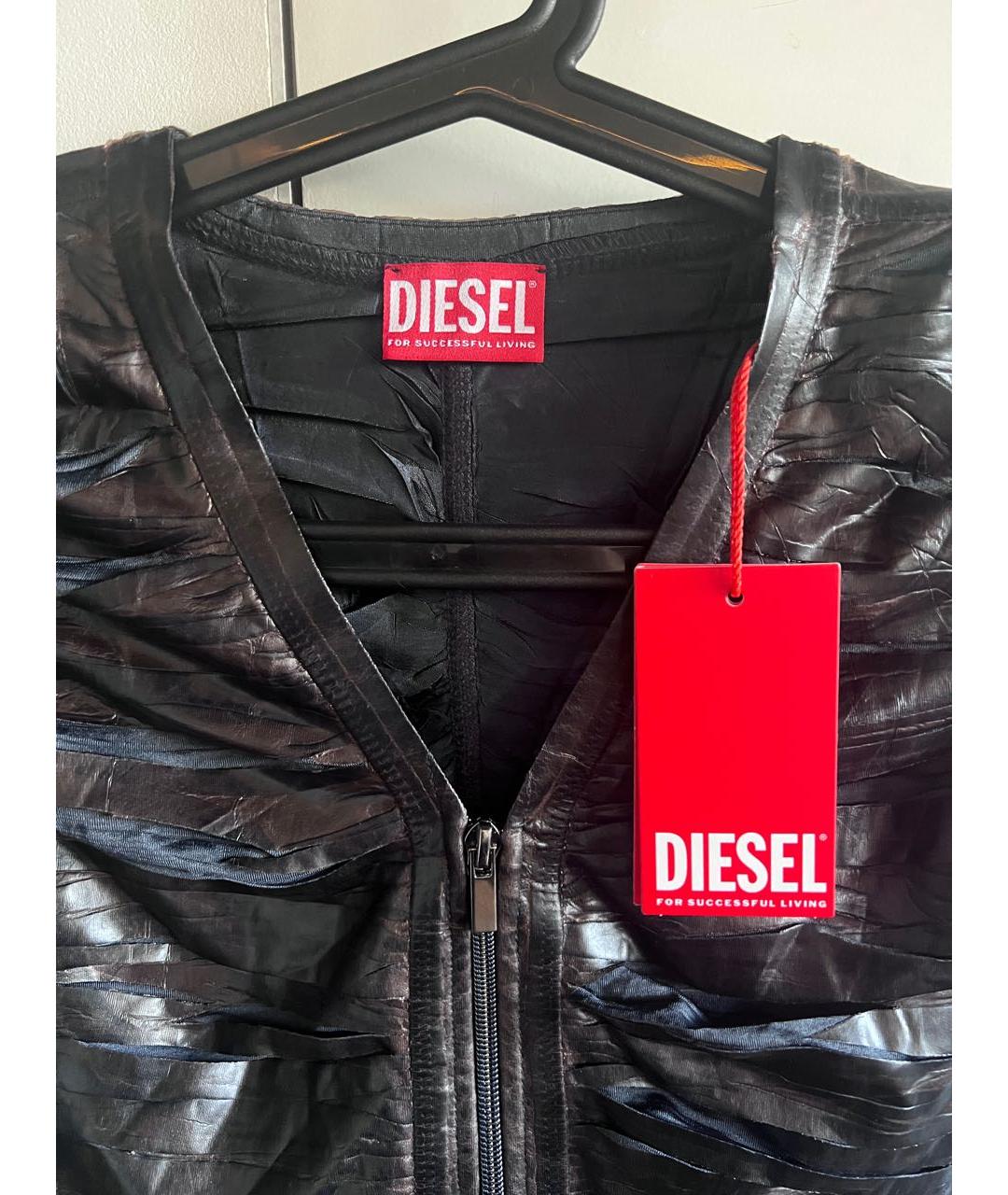 DIESEL Антрацитовая ацетатная блузы, фото 4
