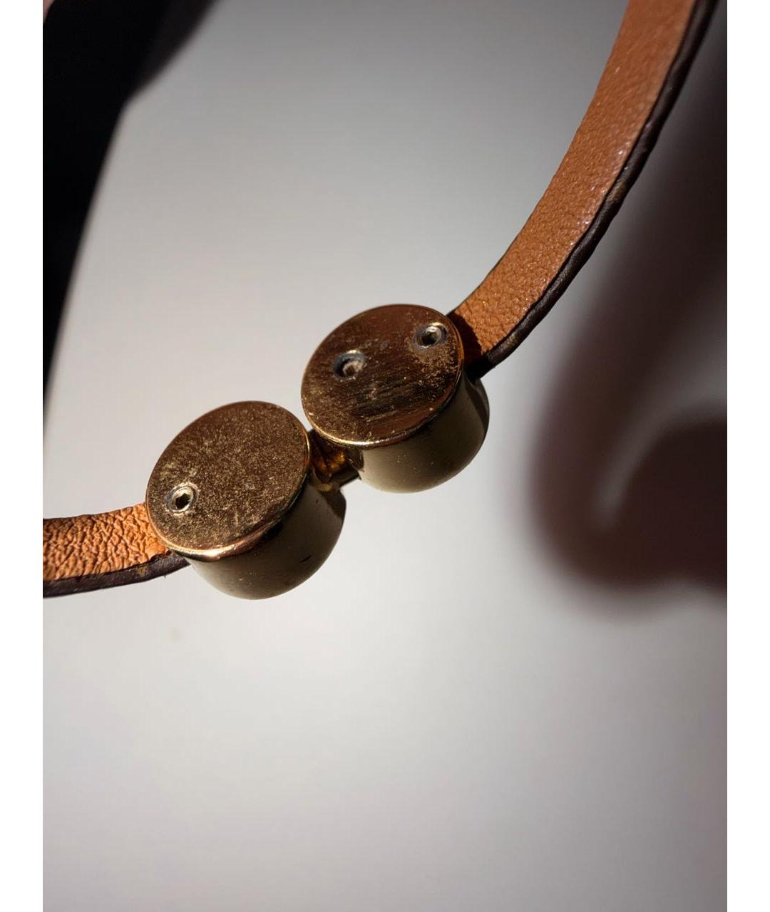 LOUIS VUITTON Коричневый кожаный браслет, фото 3
