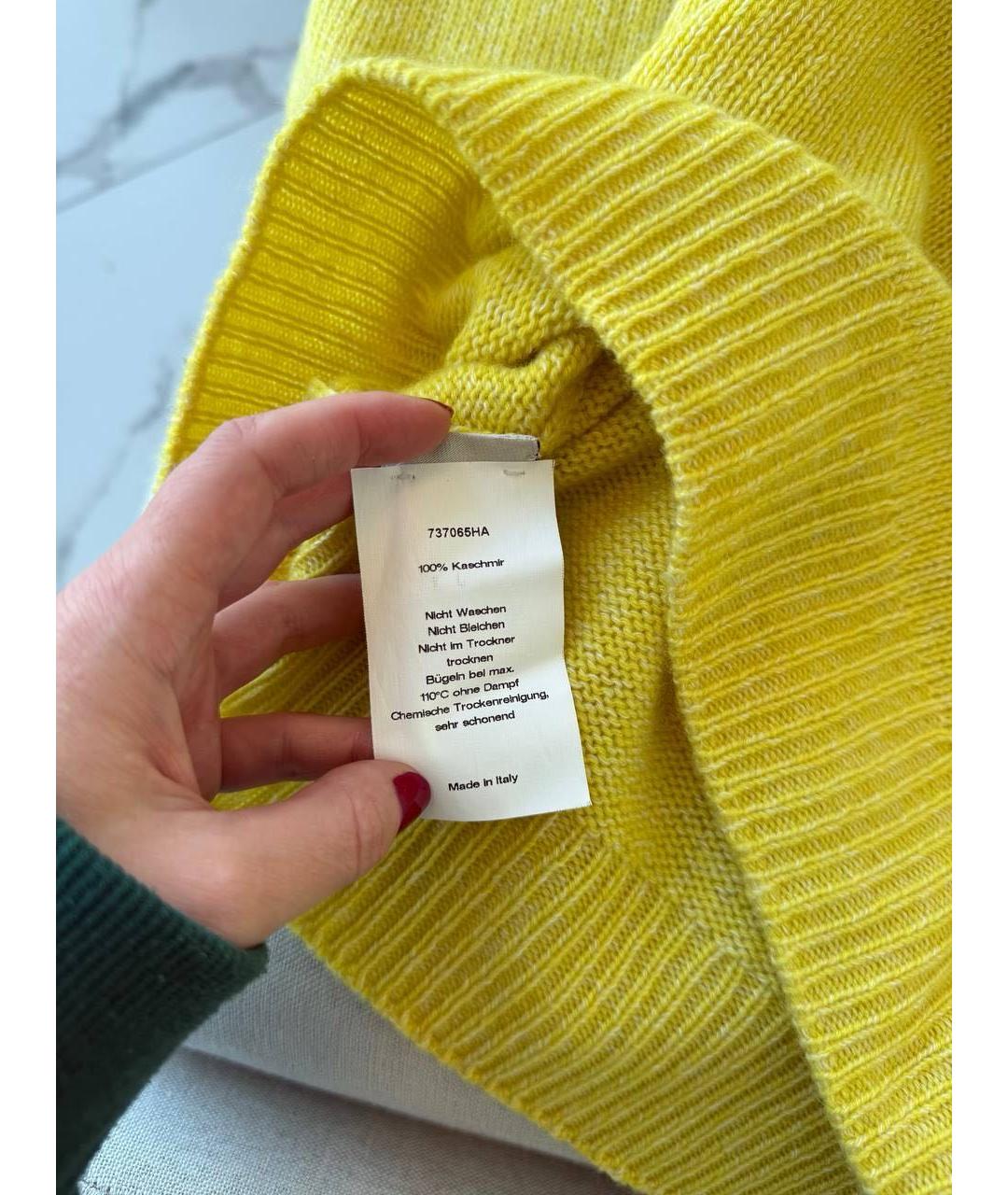 HERMES Желтый кашемировый джемпер / свитер, фото 4