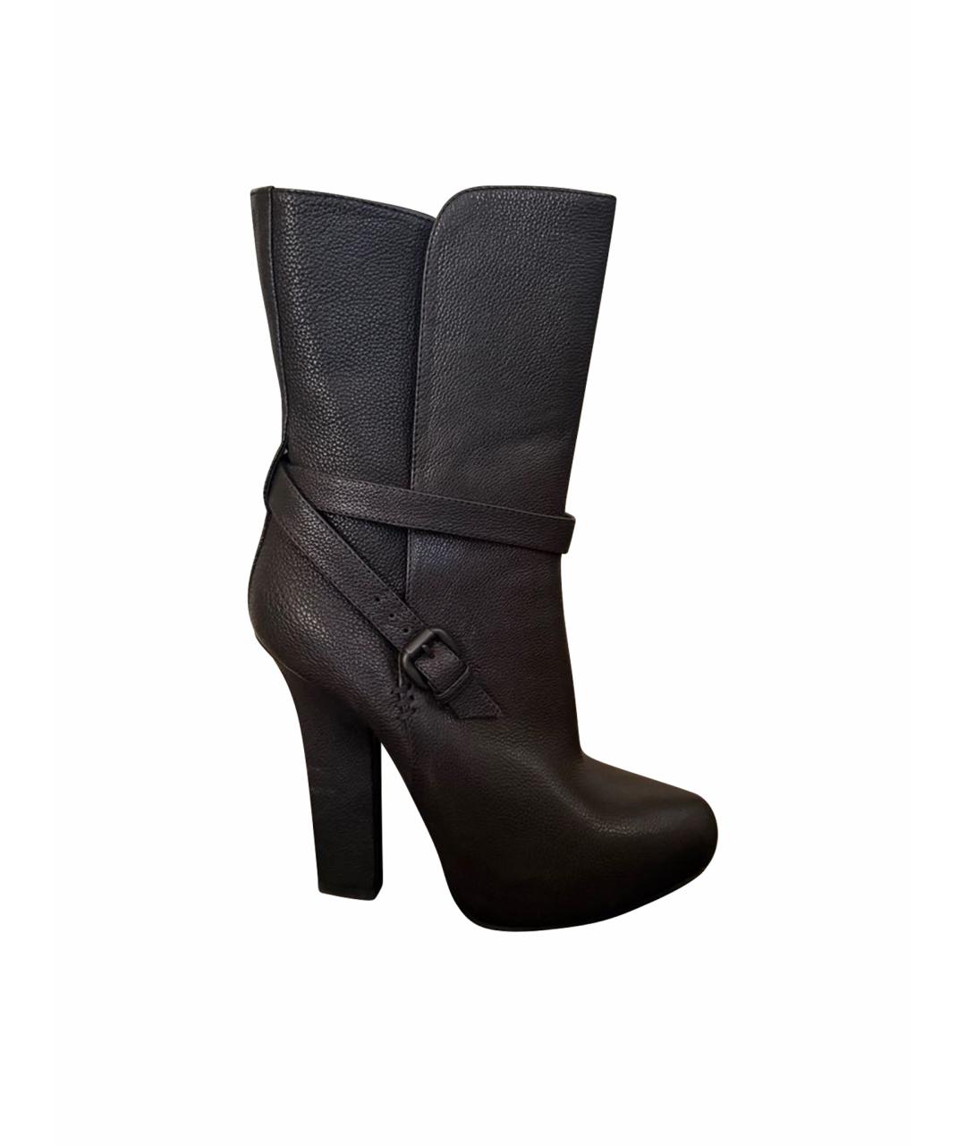 BOTTEGA VENETA Черные кожаные сапоги, фото 1