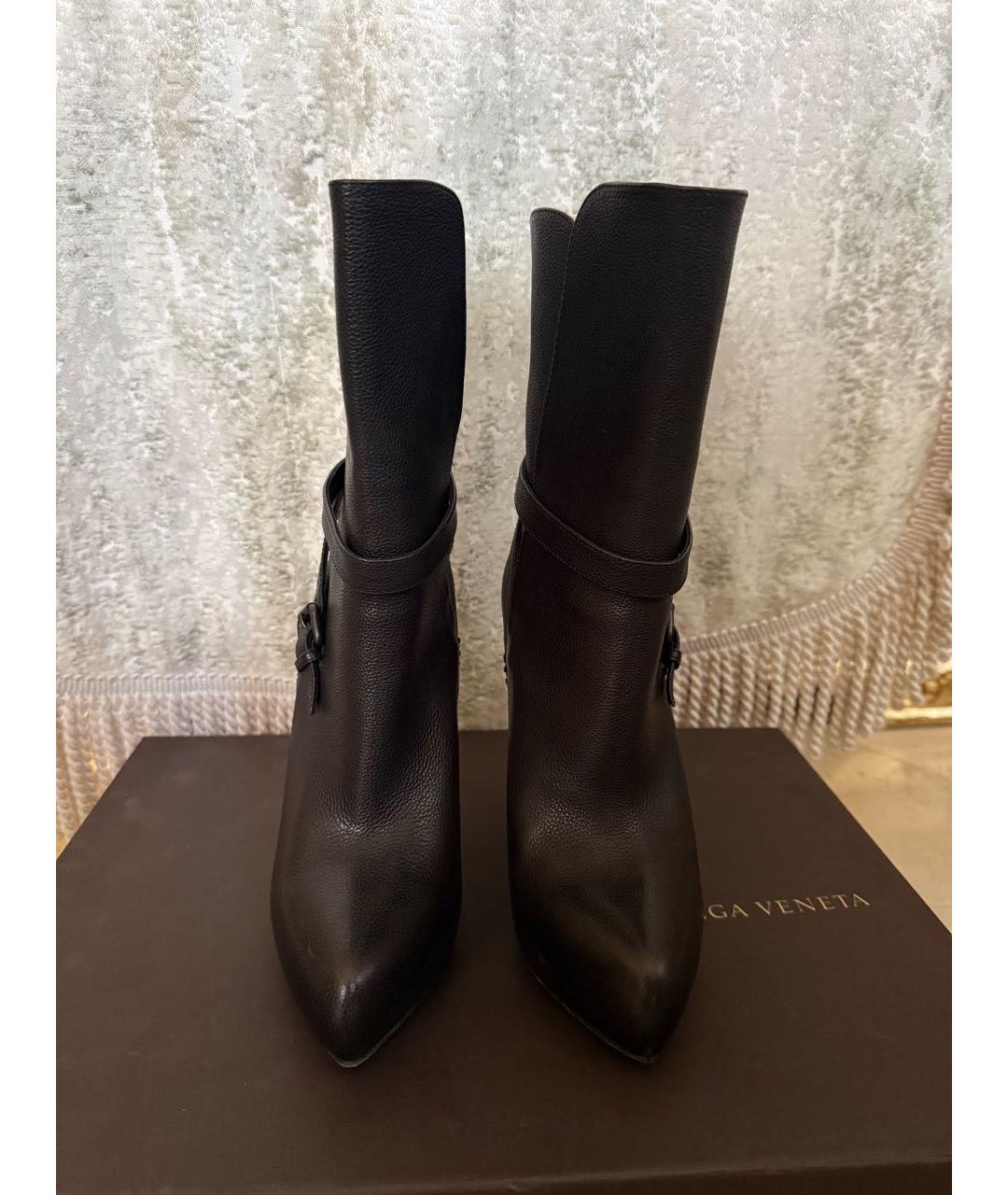 BOTTEGA VENETA Черные кожаные сапоги, фото 2