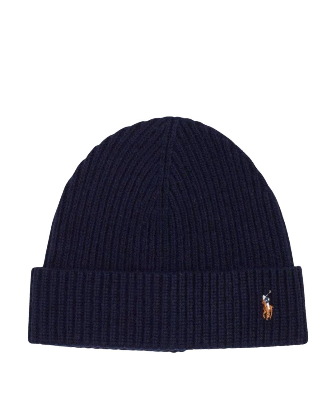 POLO RALPH LAUREN Темно-синяя шерстяная шапка, фото 1