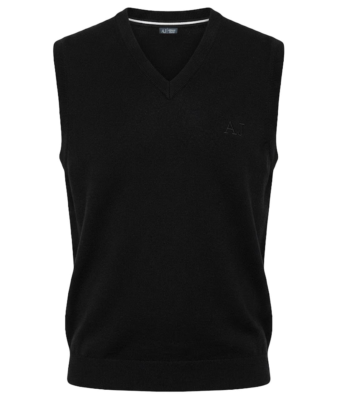 ARMANI JEANS Черная шерстяная жилетка, фото 1