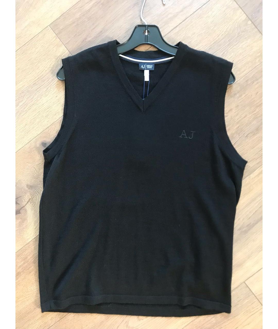 ARMANI JEANS Черная шерстяная жилетка, фото 6