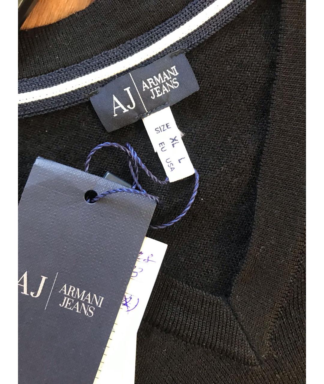 ARMANI JEANS Черная шерстяная жилетка, фото 3