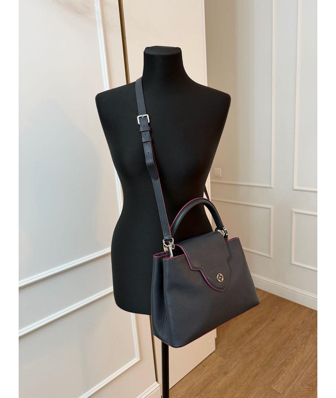 LOUIS VUITTON Темно-синяя кожаная сумка через плечо, фото 7
