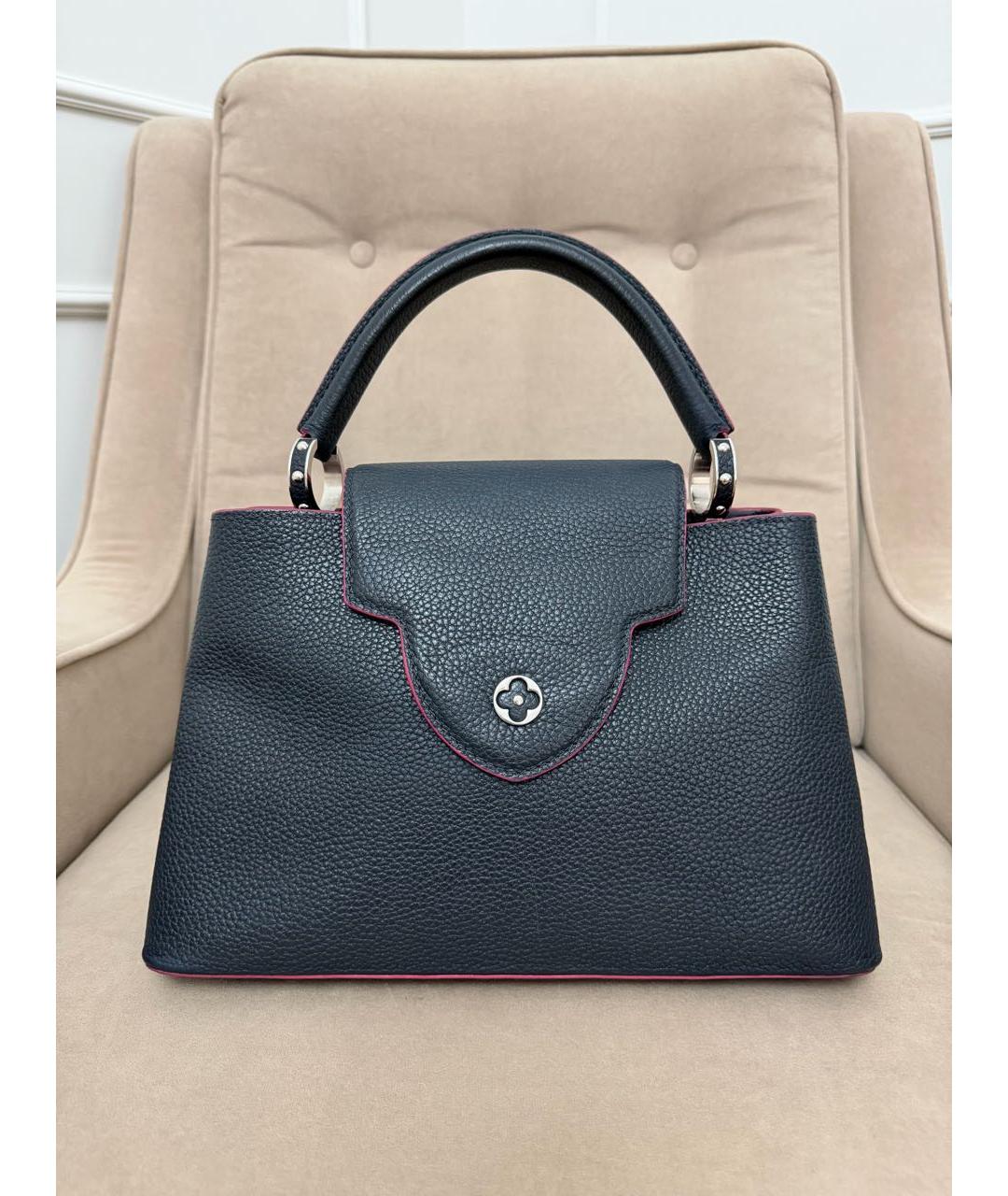 LOUIS VUITTON Темно-синяя кожаная сумка через плечо, фото 8