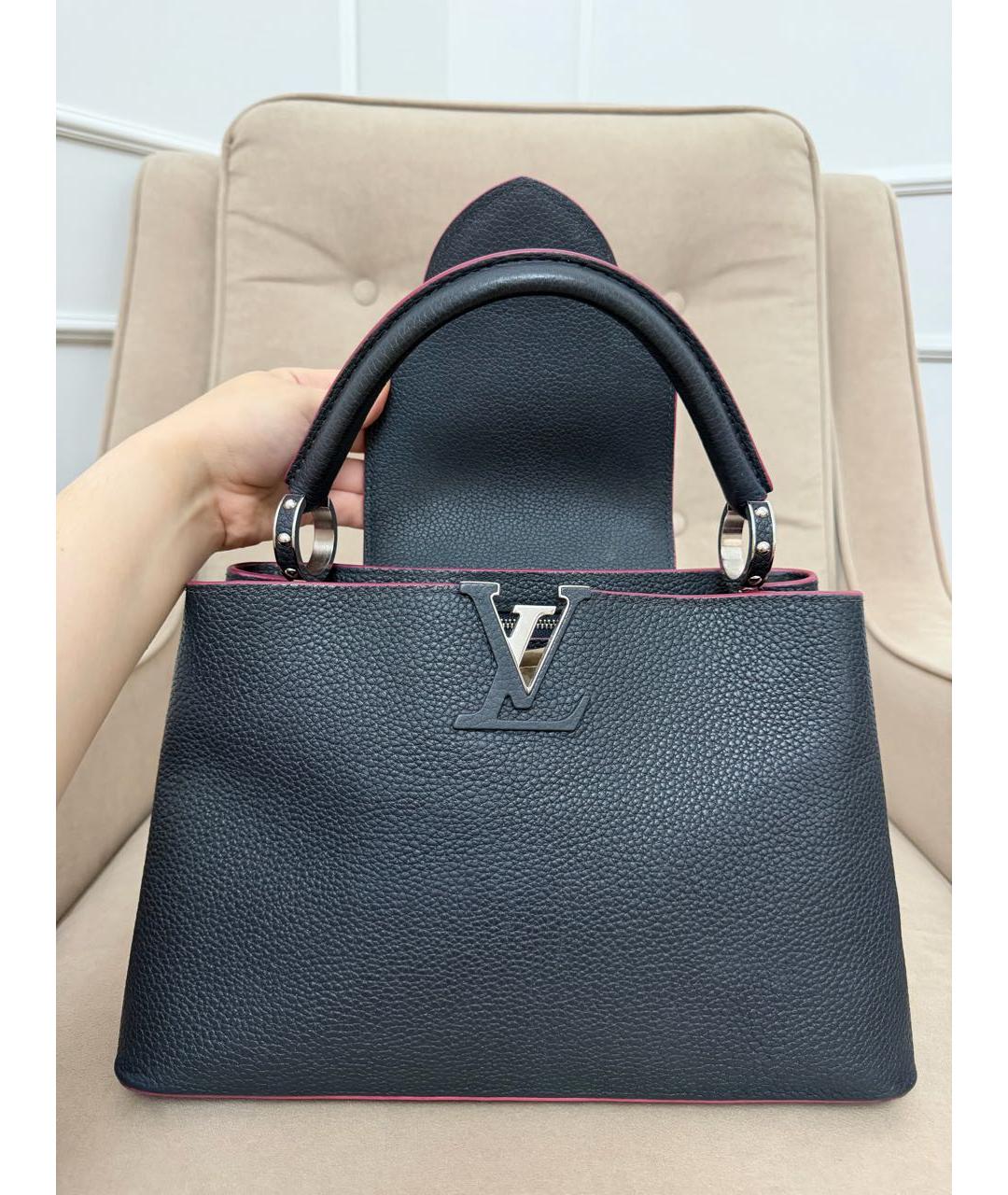 LOUIS VUITTON Темно-синяя кожаная сумка через плечо, фото 4