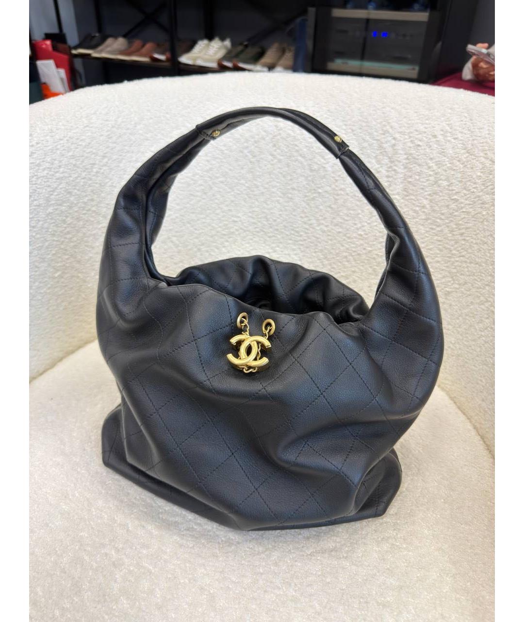 CHANEL Черная кожаная сумка через плечо, фото 4