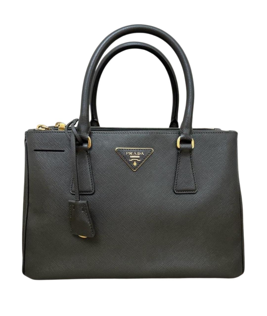 PRADA Хаки кожаная сумка тоут, фото 1
