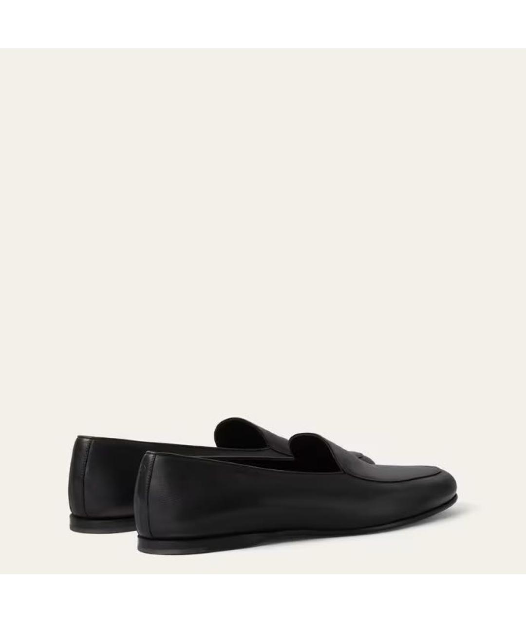 LORO PIANA Черные кожаные лоферы, фото 3