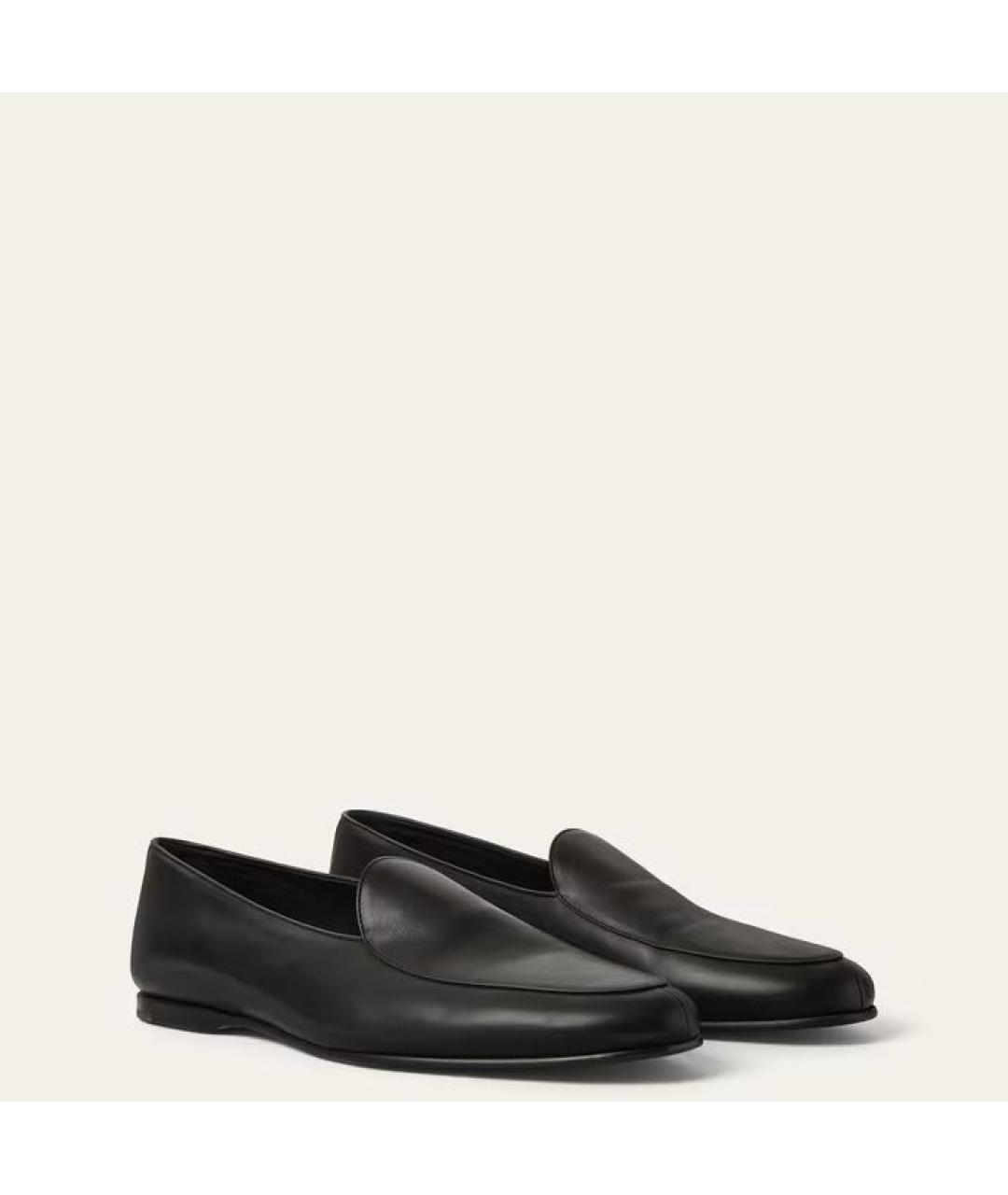 LORO PIANA Черные кожаные лоферы, фото 2