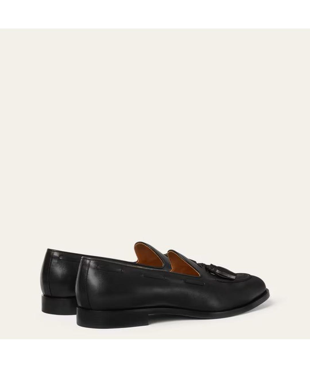 LORO PIANA Черные кожаные лоферы, фото 3