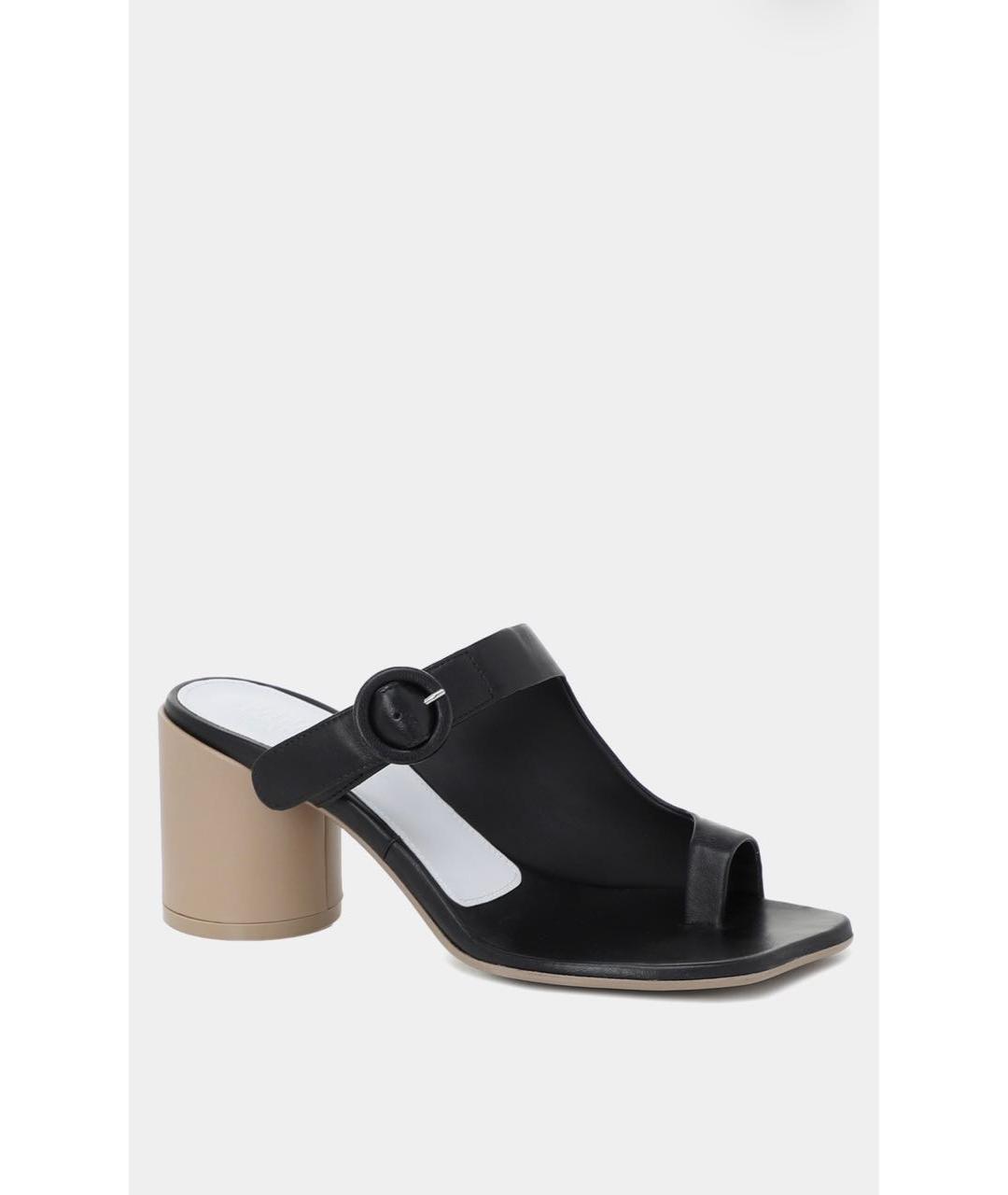 MM6 MAISON MARGIELA Черные кожаные мюли, фото 1