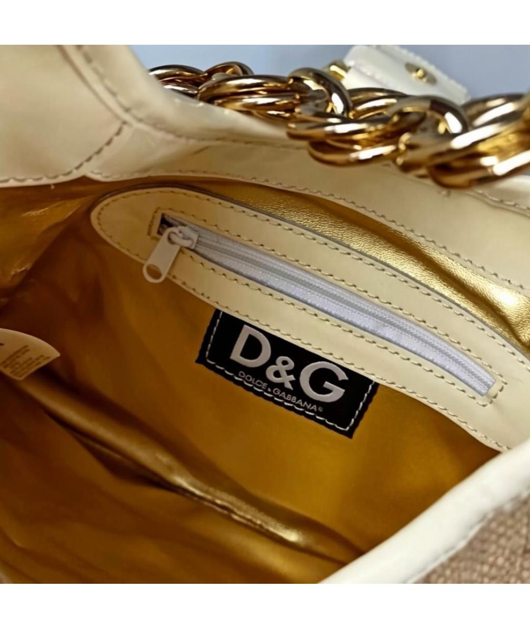 DOLCE&GABBANA Золотая сумка через плечо, фото 4