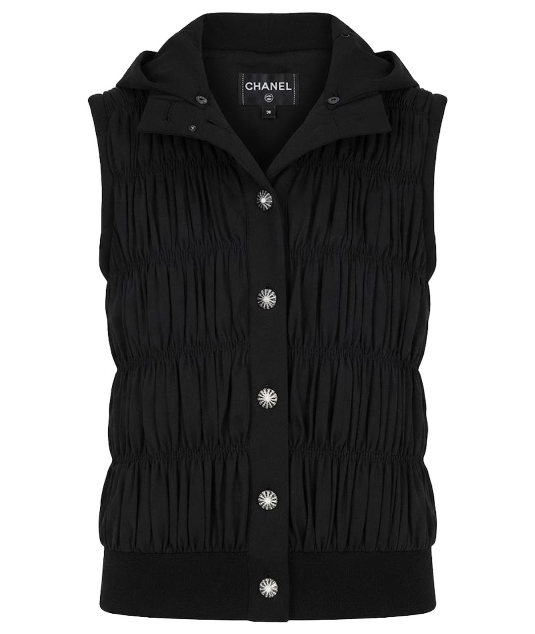 CHANEL Черный вискозный жилет, фото 1