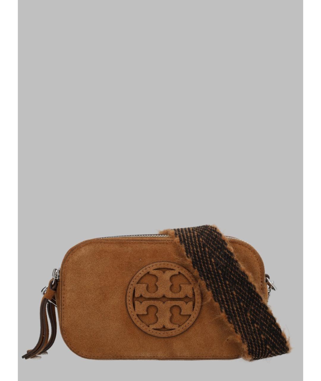 TORY BURCH Бежевая замшевая сумка через плечо, фото 3