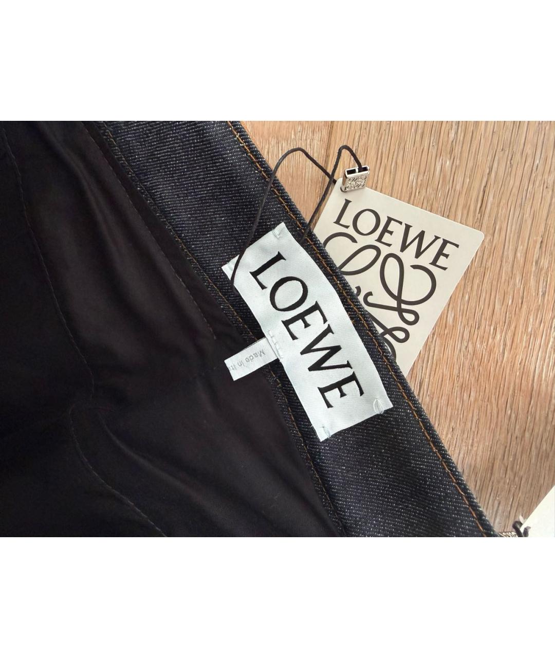 LOEWE Темно-синяя хлопко-эластановая юбка миди, фото 3