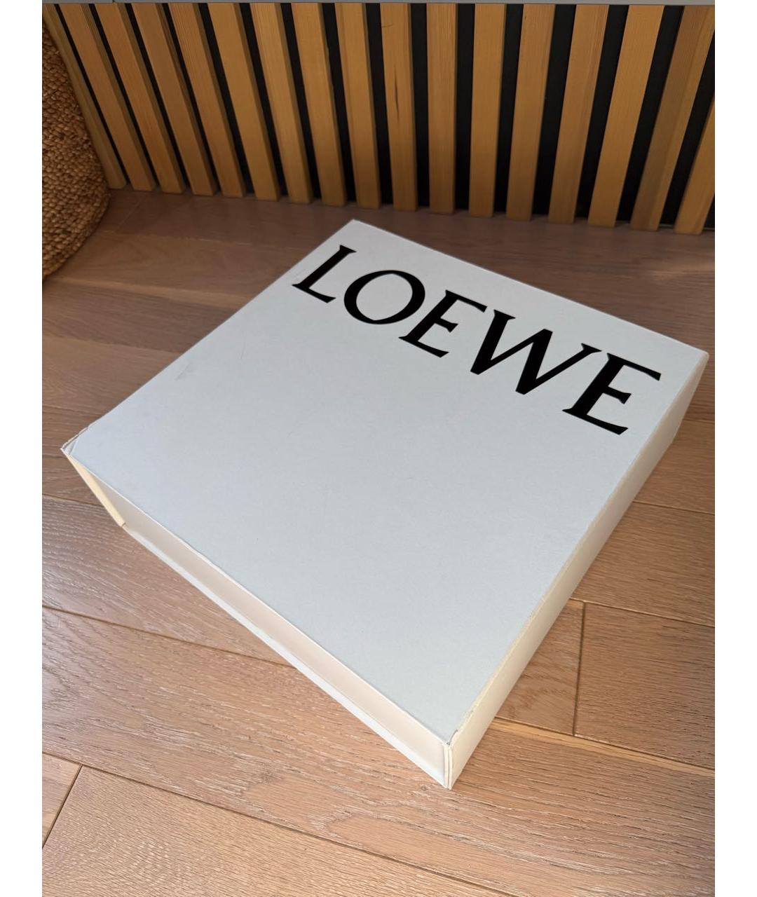 LOEWE Темно-синяя хлопко-эластановая юбка миди, фото 7