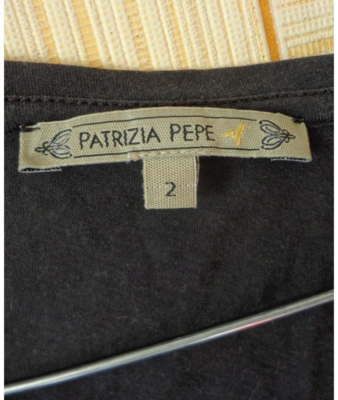 PATRIZIA PEPE Темно-синяя хлопковая футболка, фото 6