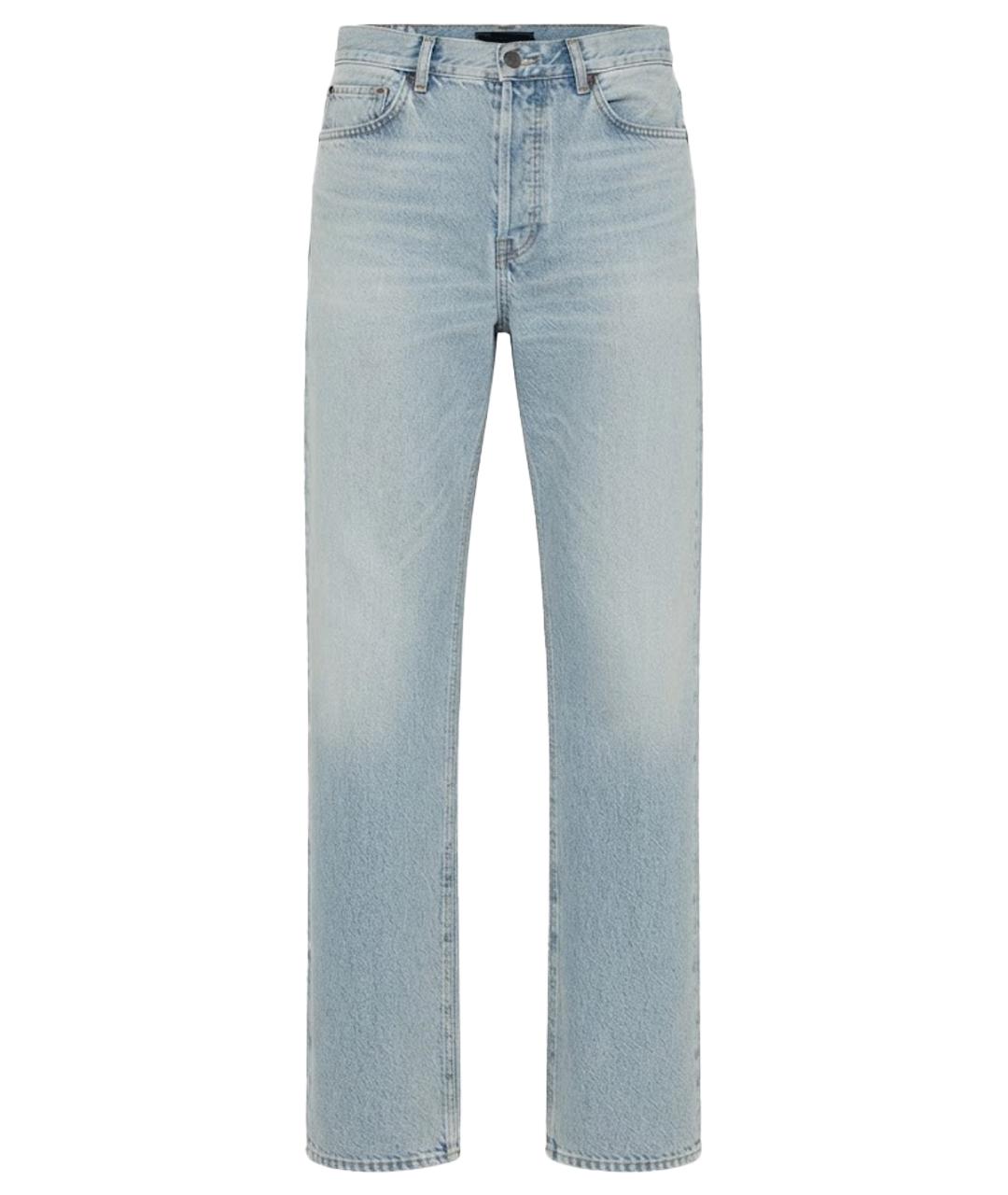 SAINT LAURENT Голубые хлопковые прямые джинсы, фото 1