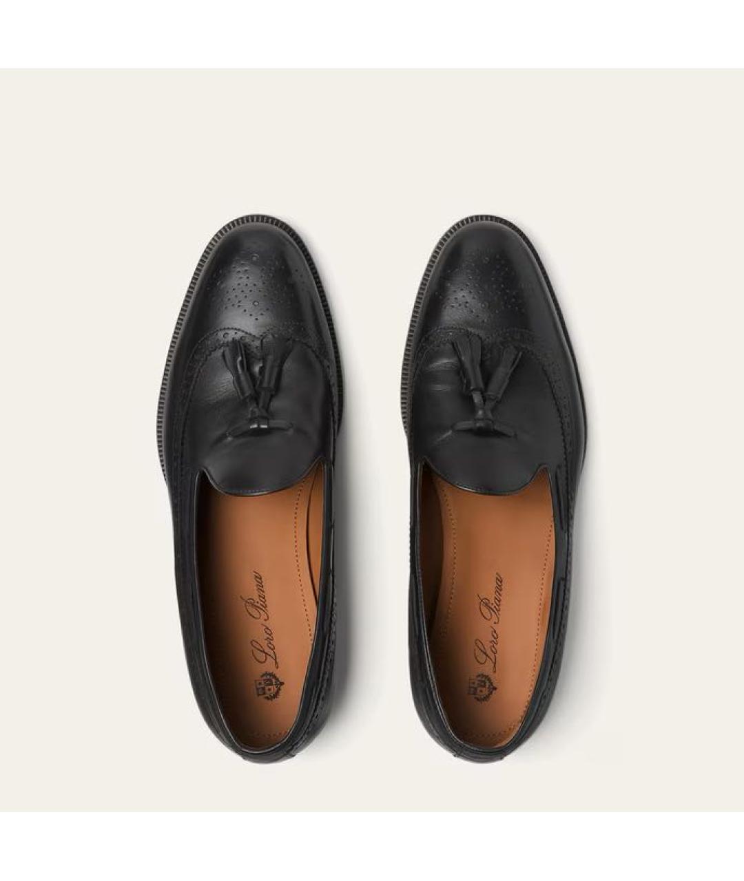 LORO PIANA Черные кожаные лоферы, фото 4