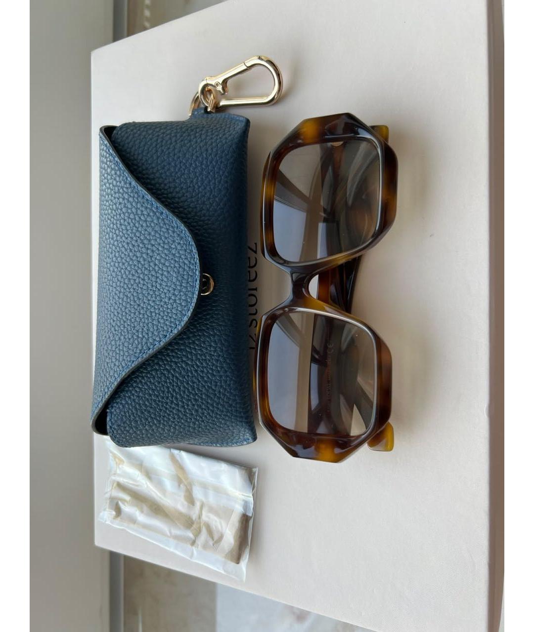 LOEWE Коричневые пластиковые солнцезащитные очки, фото 4