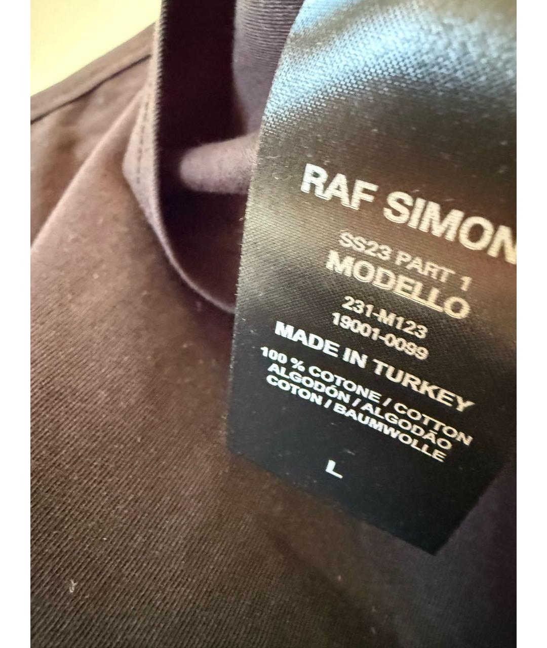 RAF SIMONS Черная хлопковая майка, фото 4
