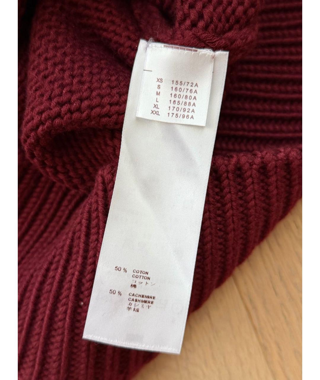 LOUIS VUITTON Бордовый кашемировый джемпер / свитер, фото 7