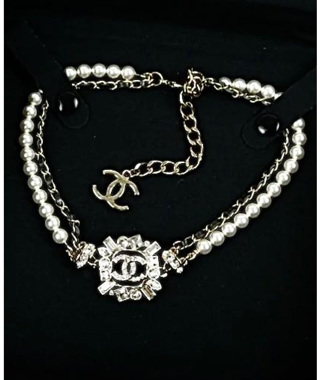 CHANEL Белое жемчужное колье, фото 4