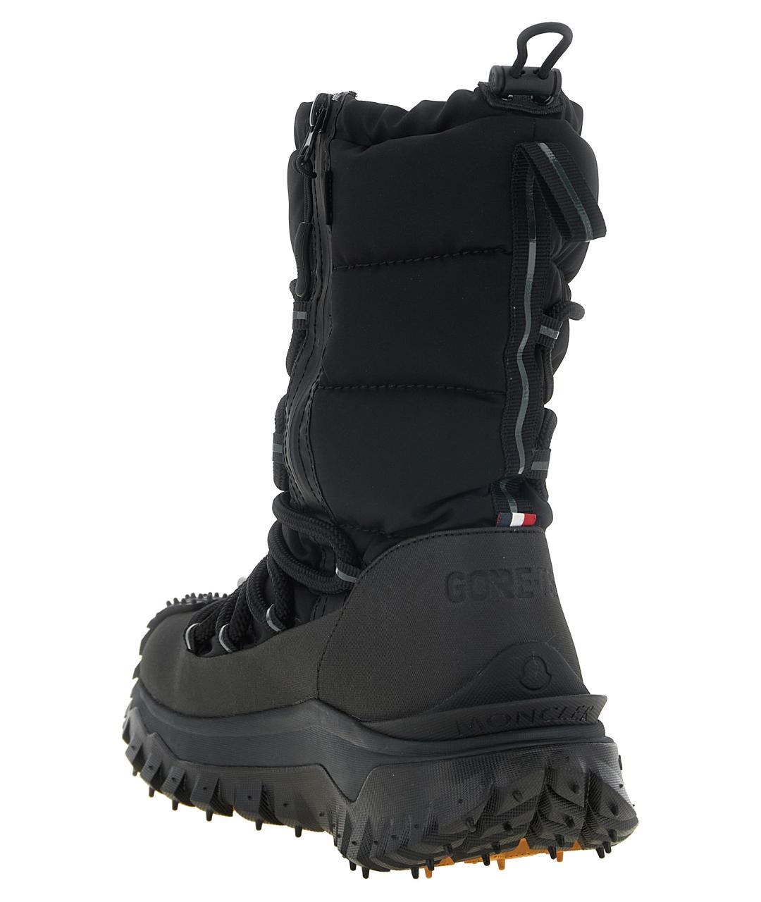 MONCLER Черные синтетические высокие ботинки, фото 4