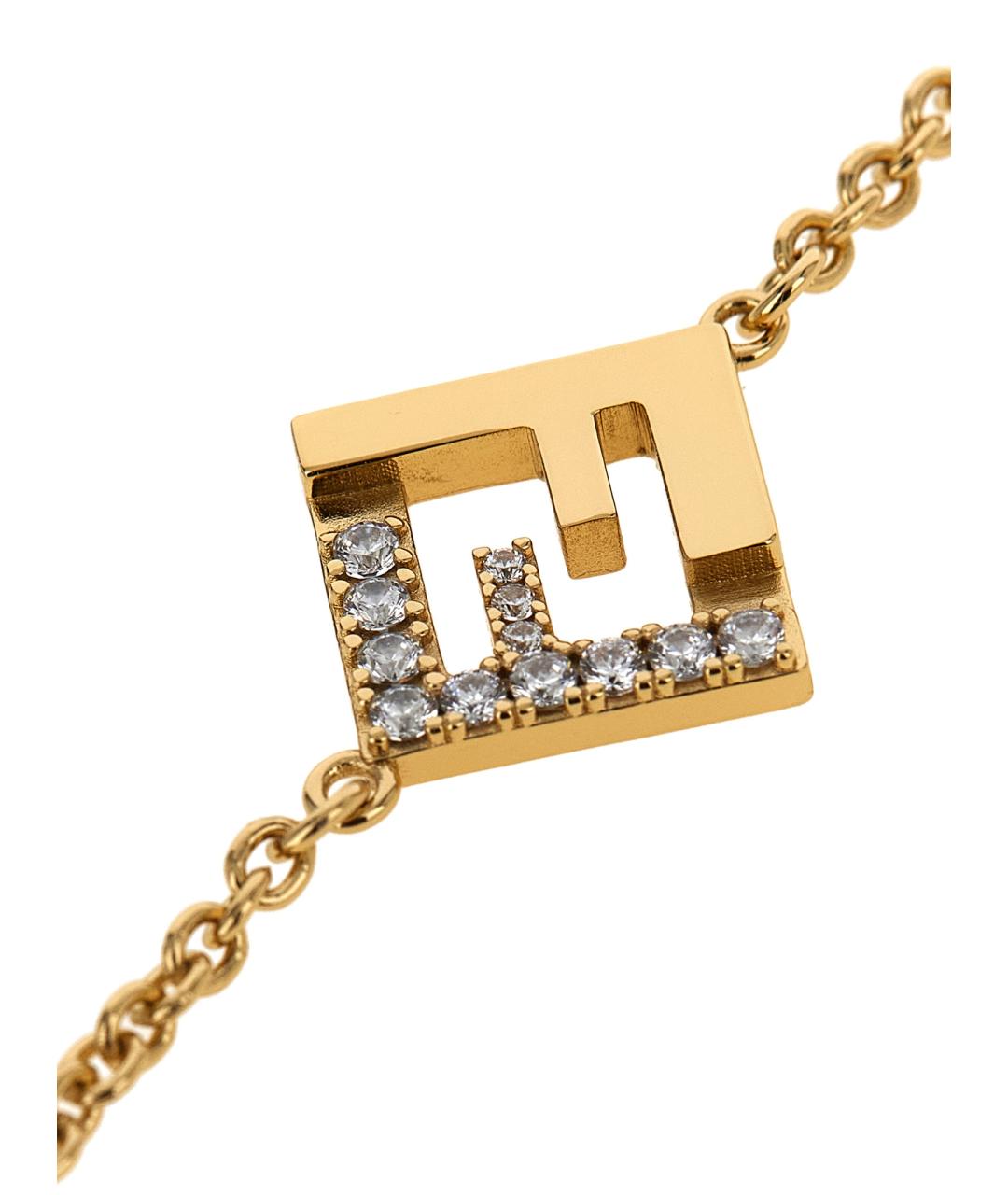 FENDI Золотые металлические солнцезащитные очки, фото 2