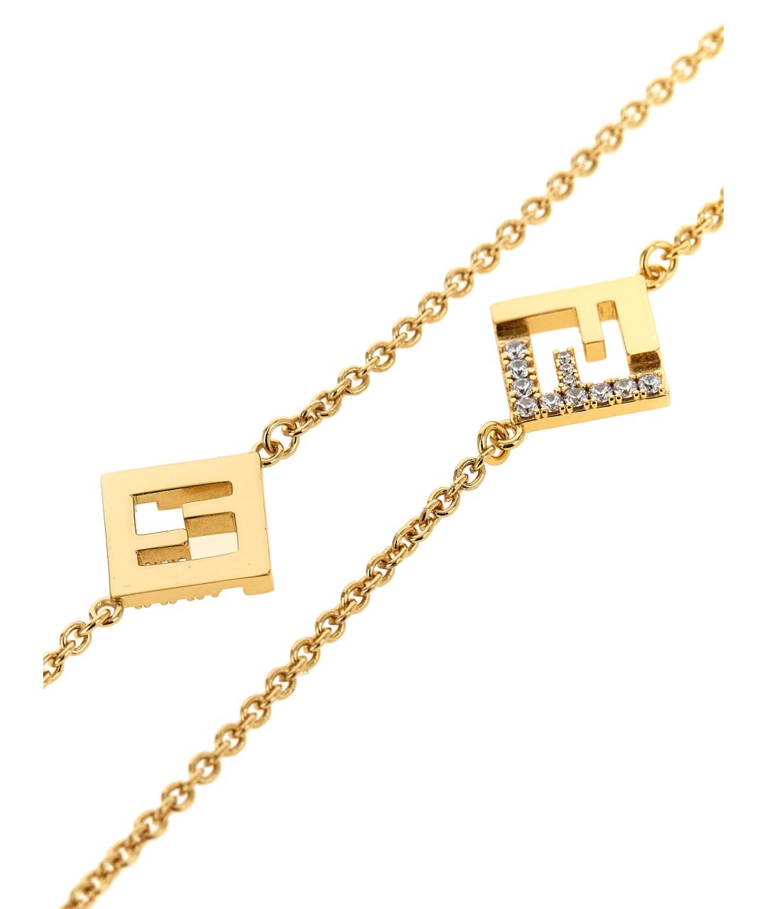 FENDI Золотые металлические солнцезащитные очки, фото 3
