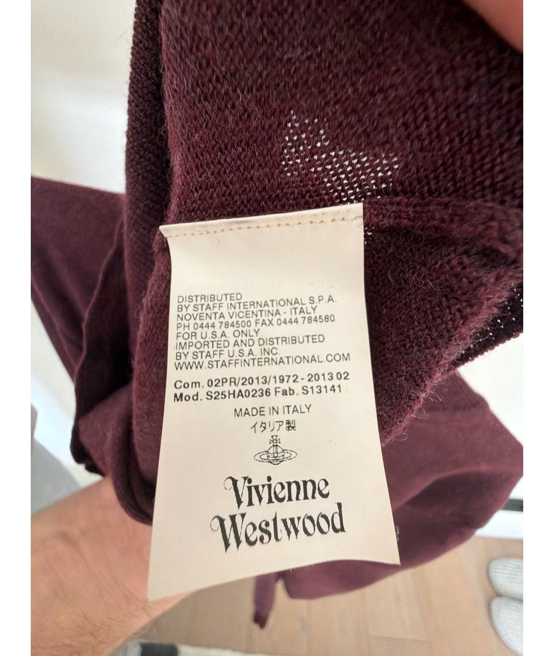 VIVIENNE WESTWOOD Бордовая шерстяная водолазка, фото 7