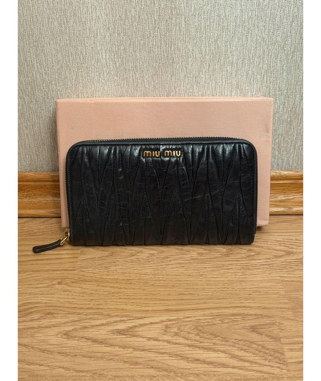 MIU MIU Черный кожаный кошелек, фото 7